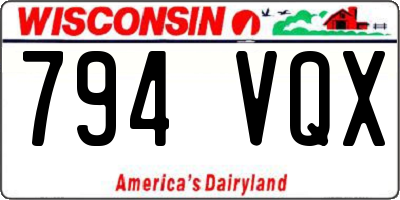 WI license plate 794VQX