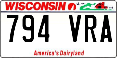 WI license plate 794VRA