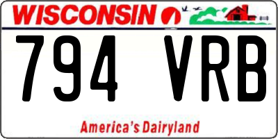 WI license plate 794VRB