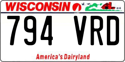 WI license plate 794VRD