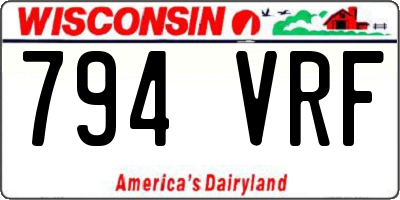 WI license plate 794VRF