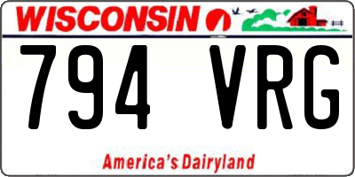 WI license plate 794VRG