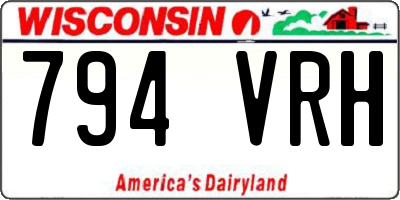 WI license plate 794VRH