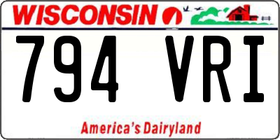 WI license plate 794VRI