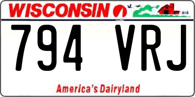 WI license plate 794VRJ