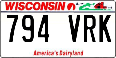 WI license plate 794VRK