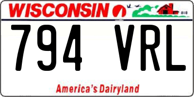 WI license plate 794VRL