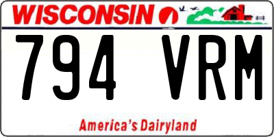 WI license plate 794VRM