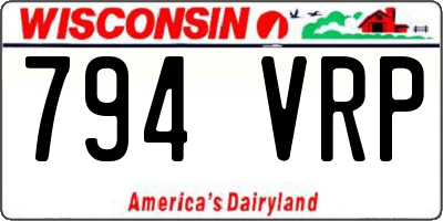 WI license plate 794VRP