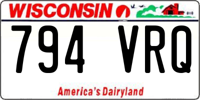 WI license plate 794VRQ