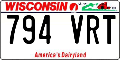 WI license plate 794VRT