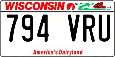 WI license plate 794VRU