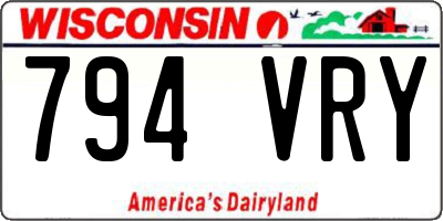 WI license plate 794VRY
