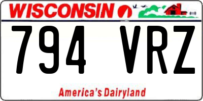 WI license plate 794VRZ