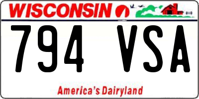 WI license plate 794VSA