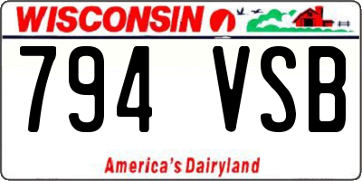 WI license plate 794VSB