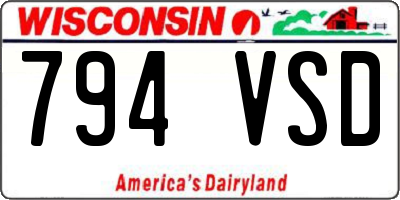 WI license plate 794VSD