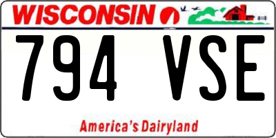 WI license plate 794VSE
