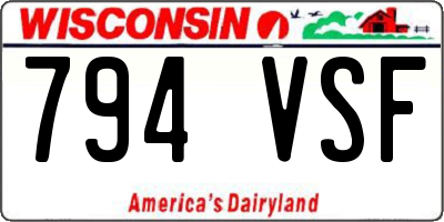 WI license plate 794VSF
