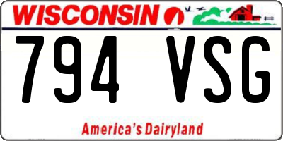 WI license plate 794VSG