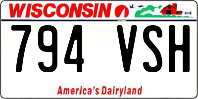 WI license plate 794VSH