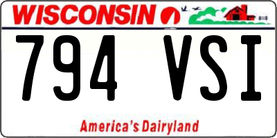 WI license plate 794VSI