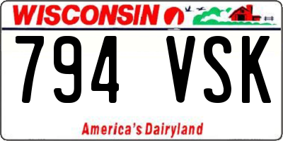 WI license plate 794VSK