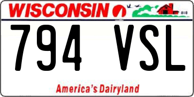 WI license plate 794VSL