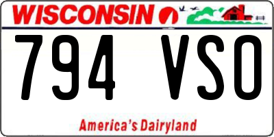 WI license plate 794VSO