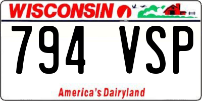 WI license plate 794VSP