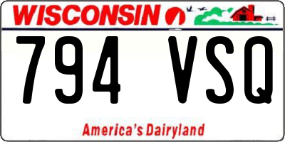 WI license plate 794VSQ