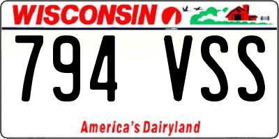 WI license plate 794VSS