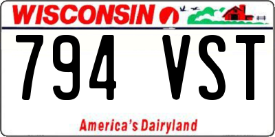 WI license plate 794VST