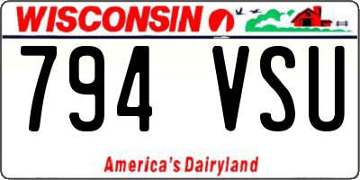 WI license plate 794VSU