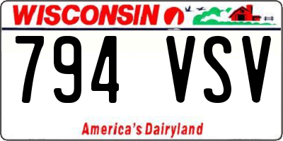WI license plate 794VSV