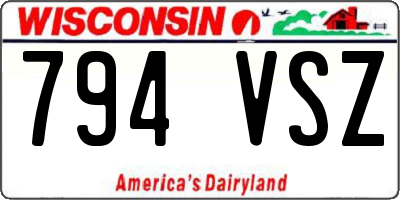 WI license plate 794VSZ