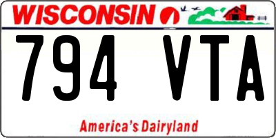 WI license plate 794VTA