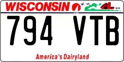 WI license plate 794VTB