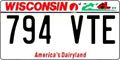 WI license plate 794VTE