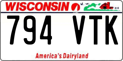 WI license plate 794VTK