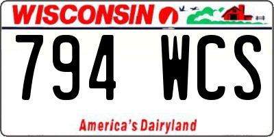 WI license plate 794WCS