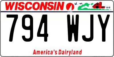 WI license plate 794WJY