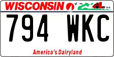 WI license plate 794WKC