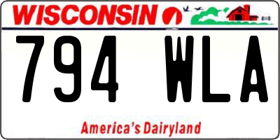 WI license plate 794WLA