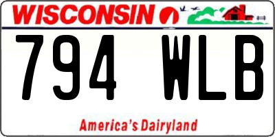 WI license plate 794WLB