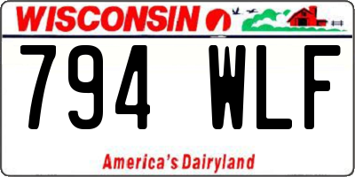 WI license plate 794WLF
