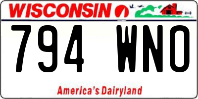WI license plate 794WNO