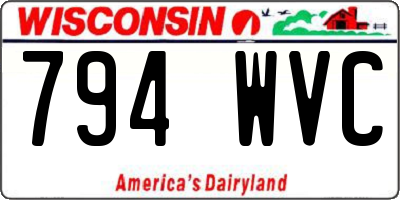 WI license plate 794WVC