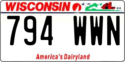 WI license plate 794WWN
