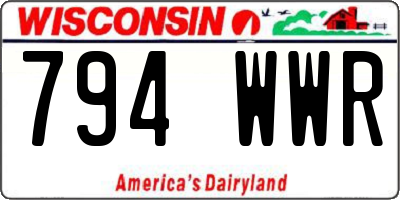 WI license plate 794WWR